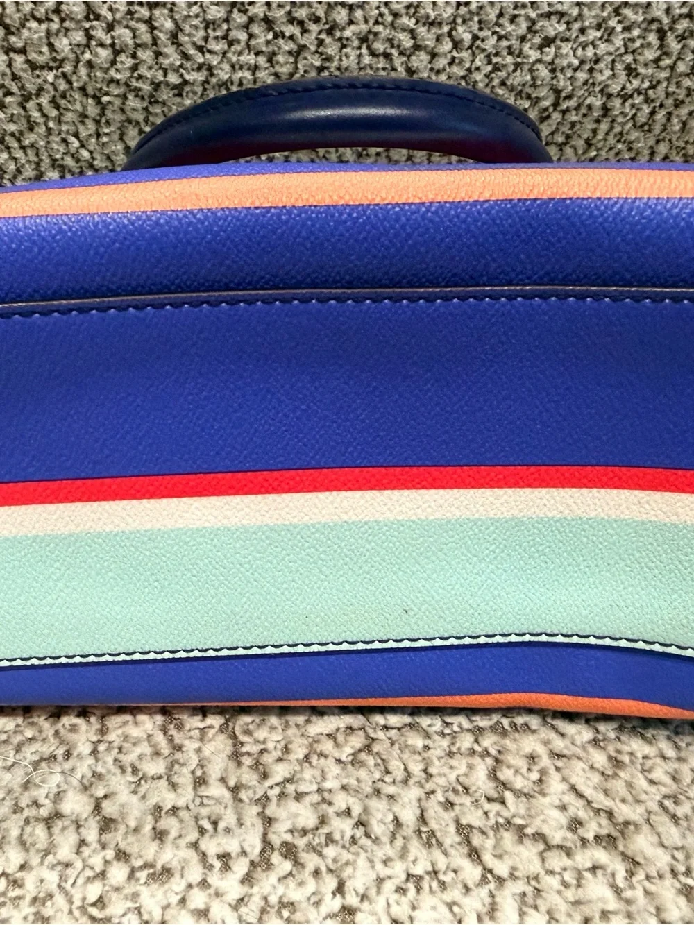 Kate Spade Wellesley Striped Mini Tote + Matching Wallet Set — Navy Multicolor